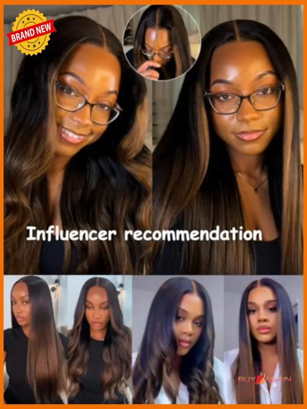 Human Hair Lace Front Wig 7x5 HD Yaki Straight Drawstring Glueless 150% Density